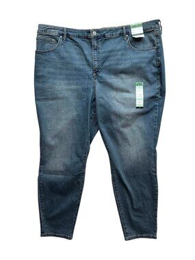 Terra&sky Skinny High Rise Plus Stretch Medium Wash Blue Jeans Women's 26W, NEW